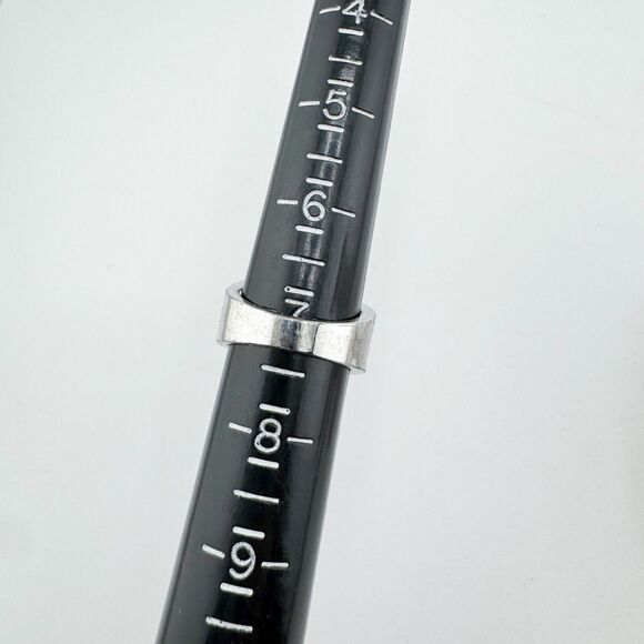 Vintage Silver Tone Multi Row Rhinestone Ring Modernist Statement Cocktail 1980s - Picture 7 of 7